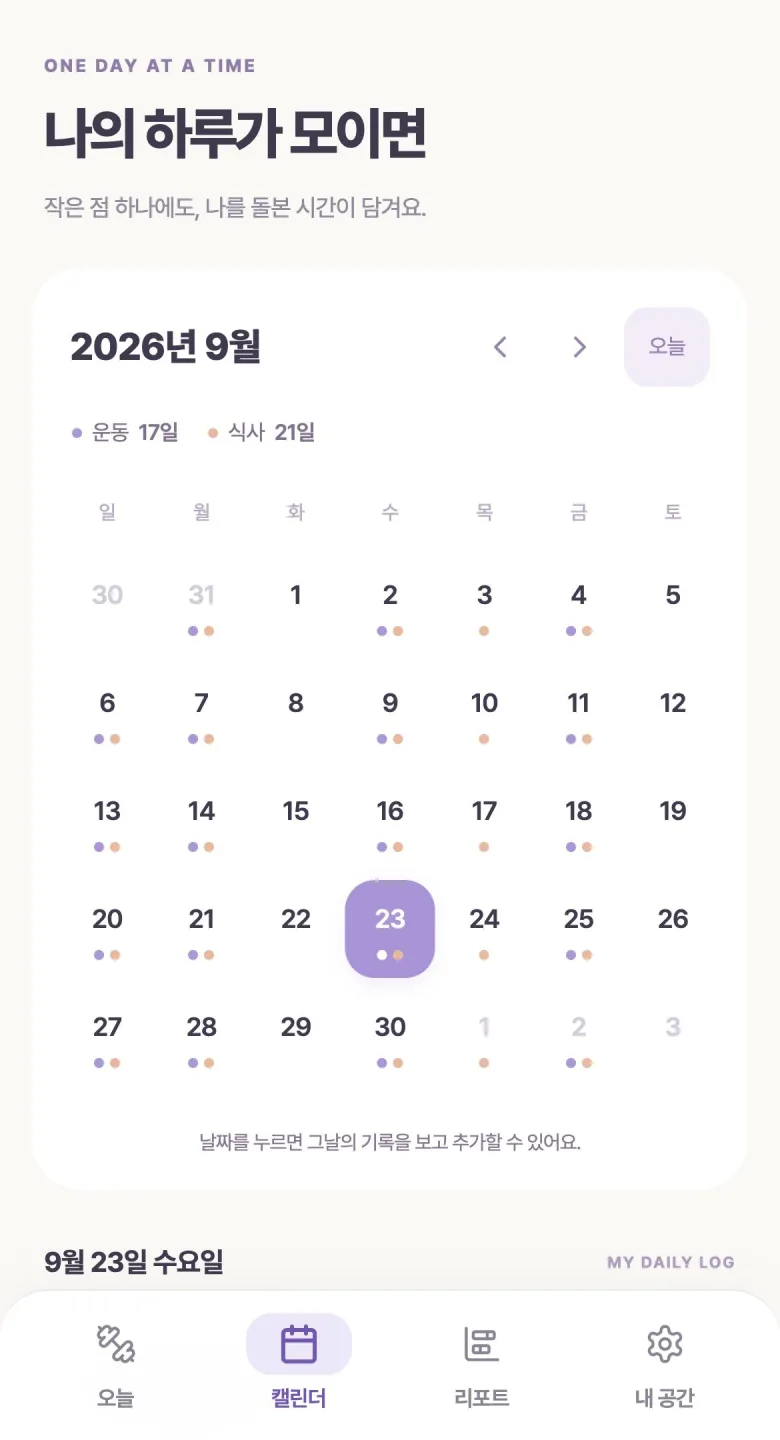 A calendar for revisiting daily records
