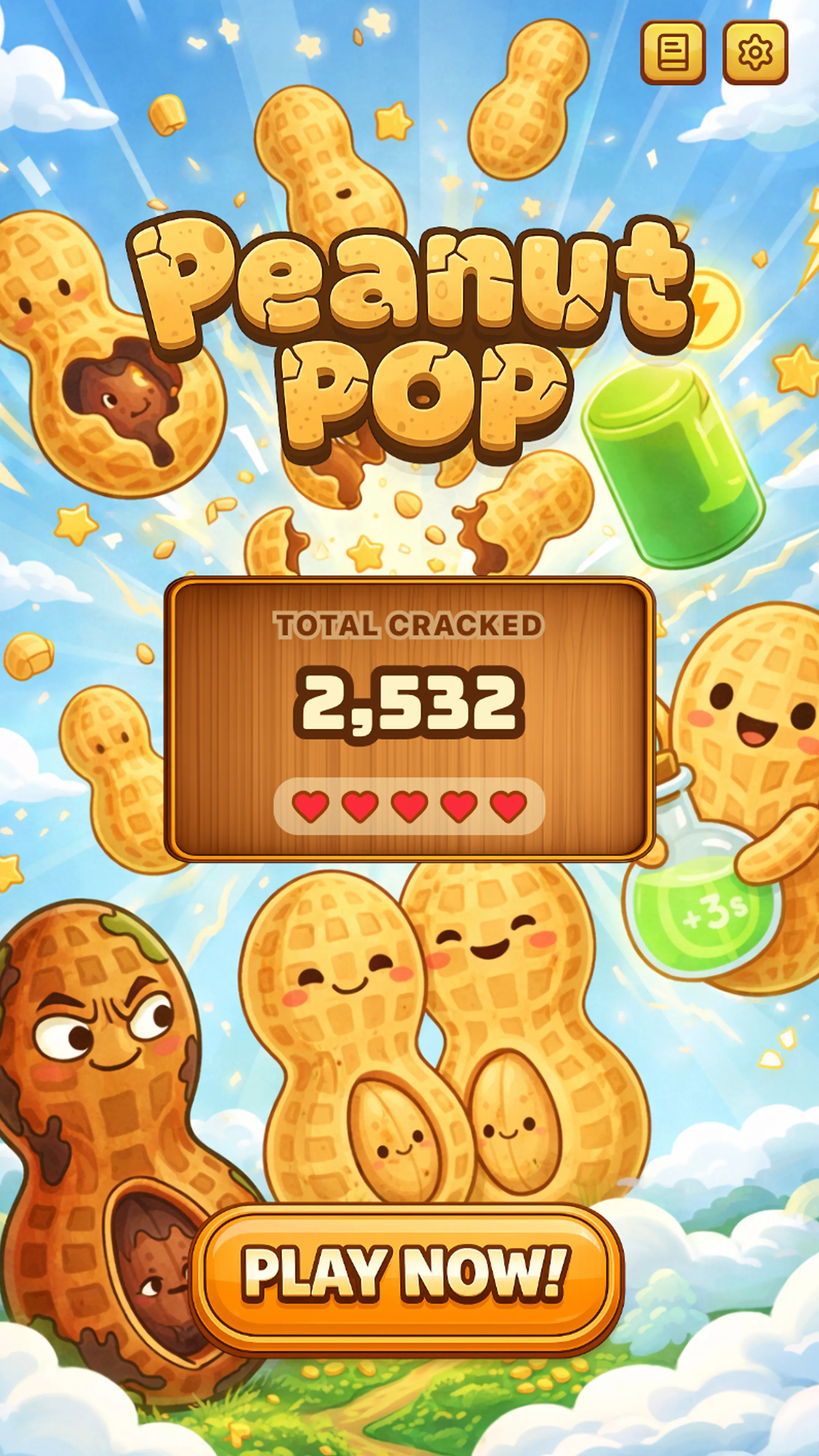 Peanut Pop Main Screen