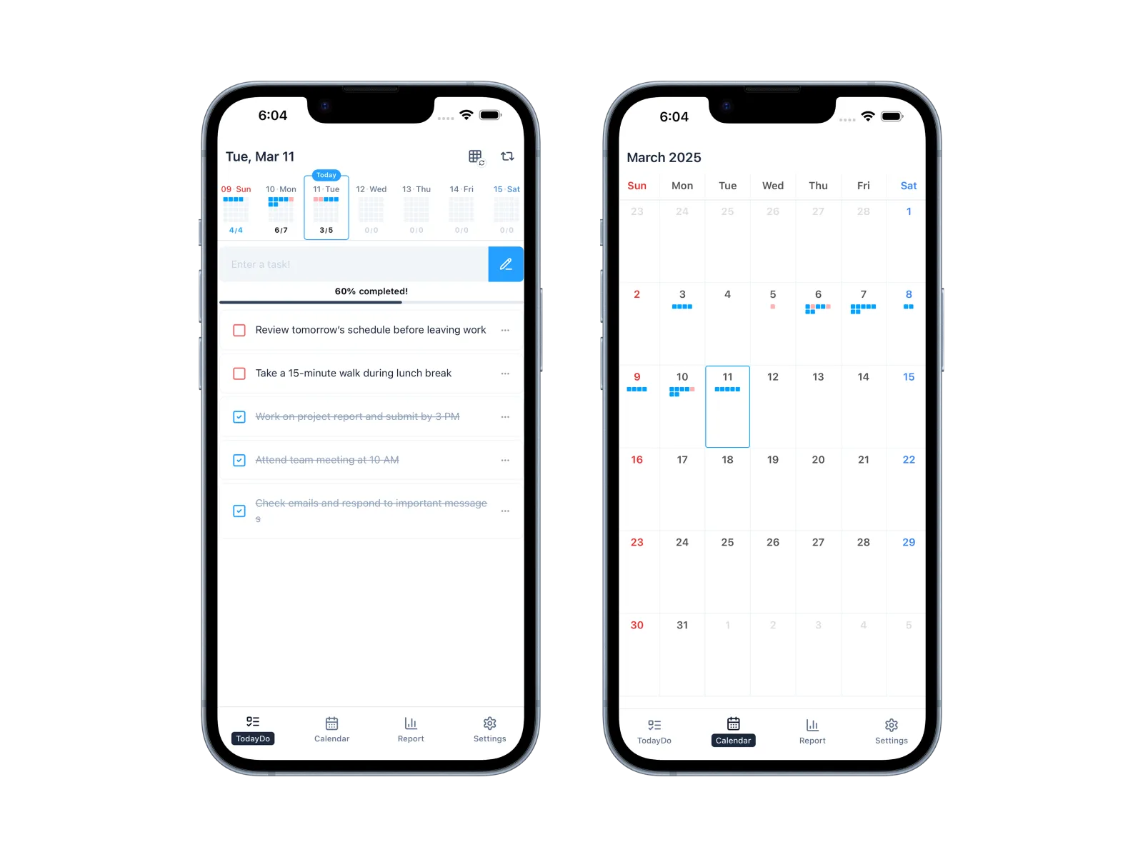 TodayDo minimalist to-do app interface screenshot